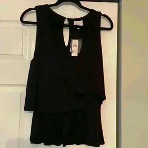 NWT Deletta Black cross front top from Anthropologie. M.